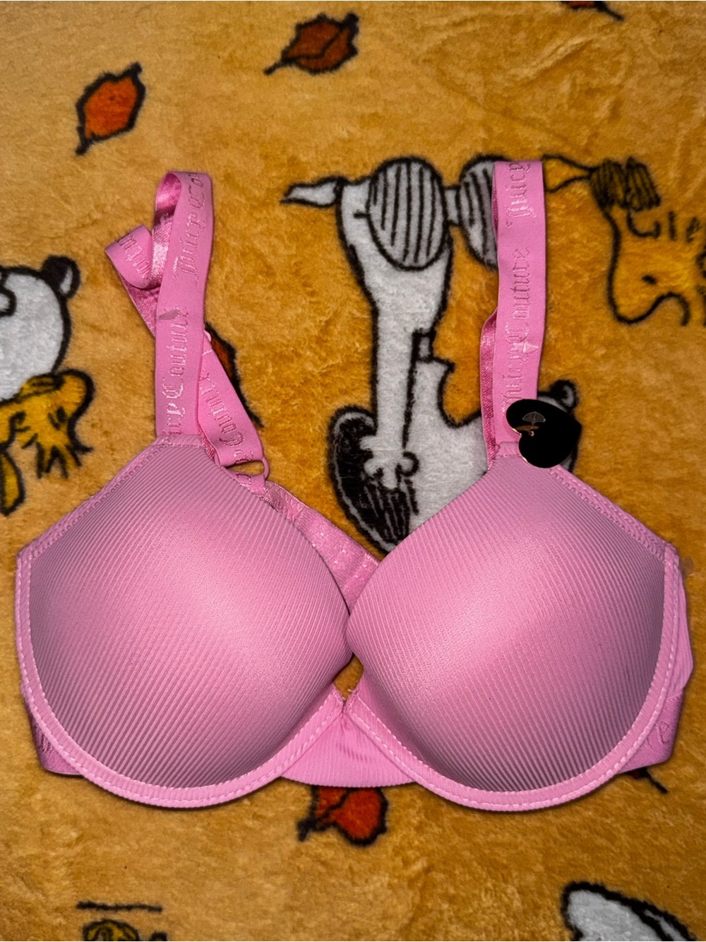 Juicy Couture Pink Seamless Molded T-Shirt Bra with Logo Straps